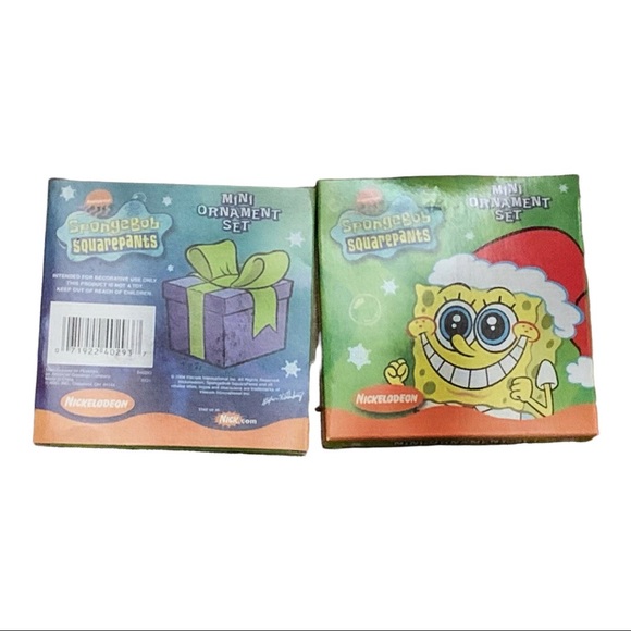 NWT SpongeBob SquarePants mini Christmas ornaments set - Picture 2 of 3